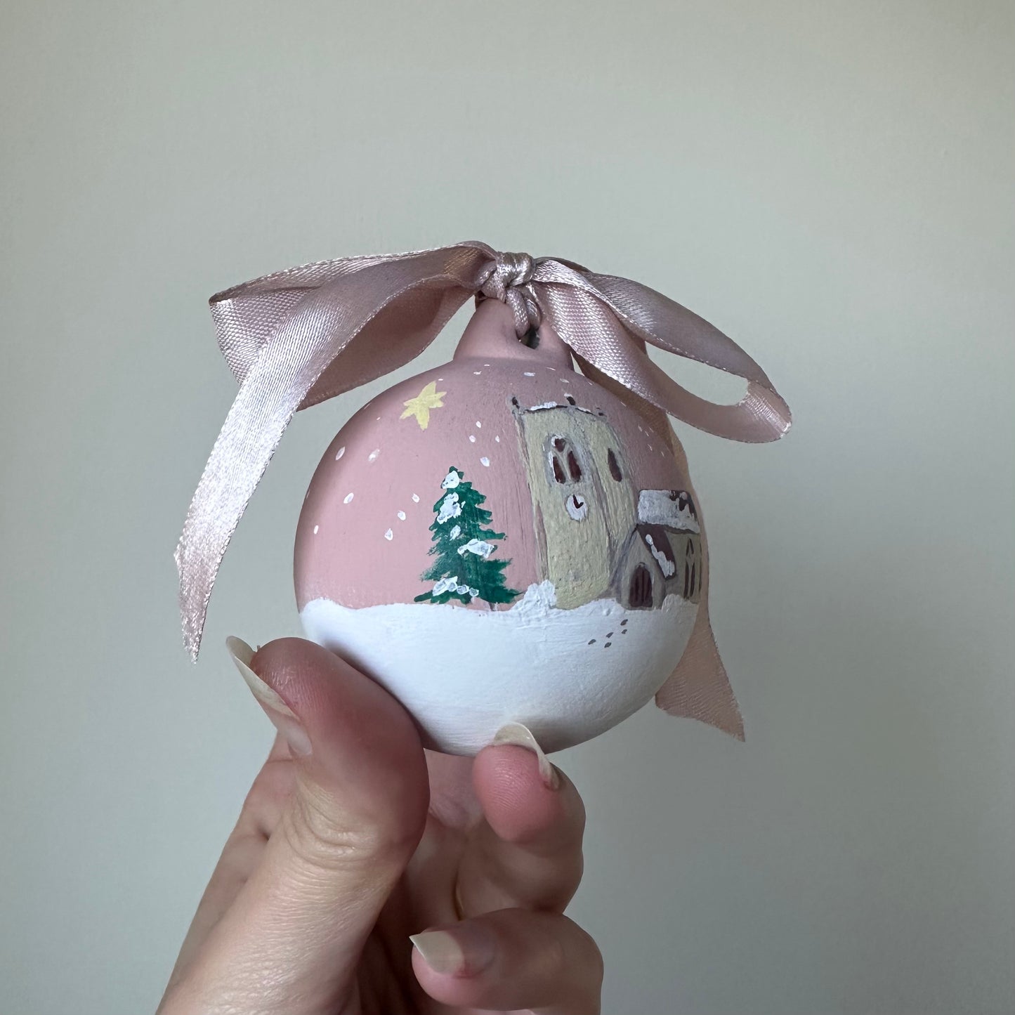 Snowy Church Bauble