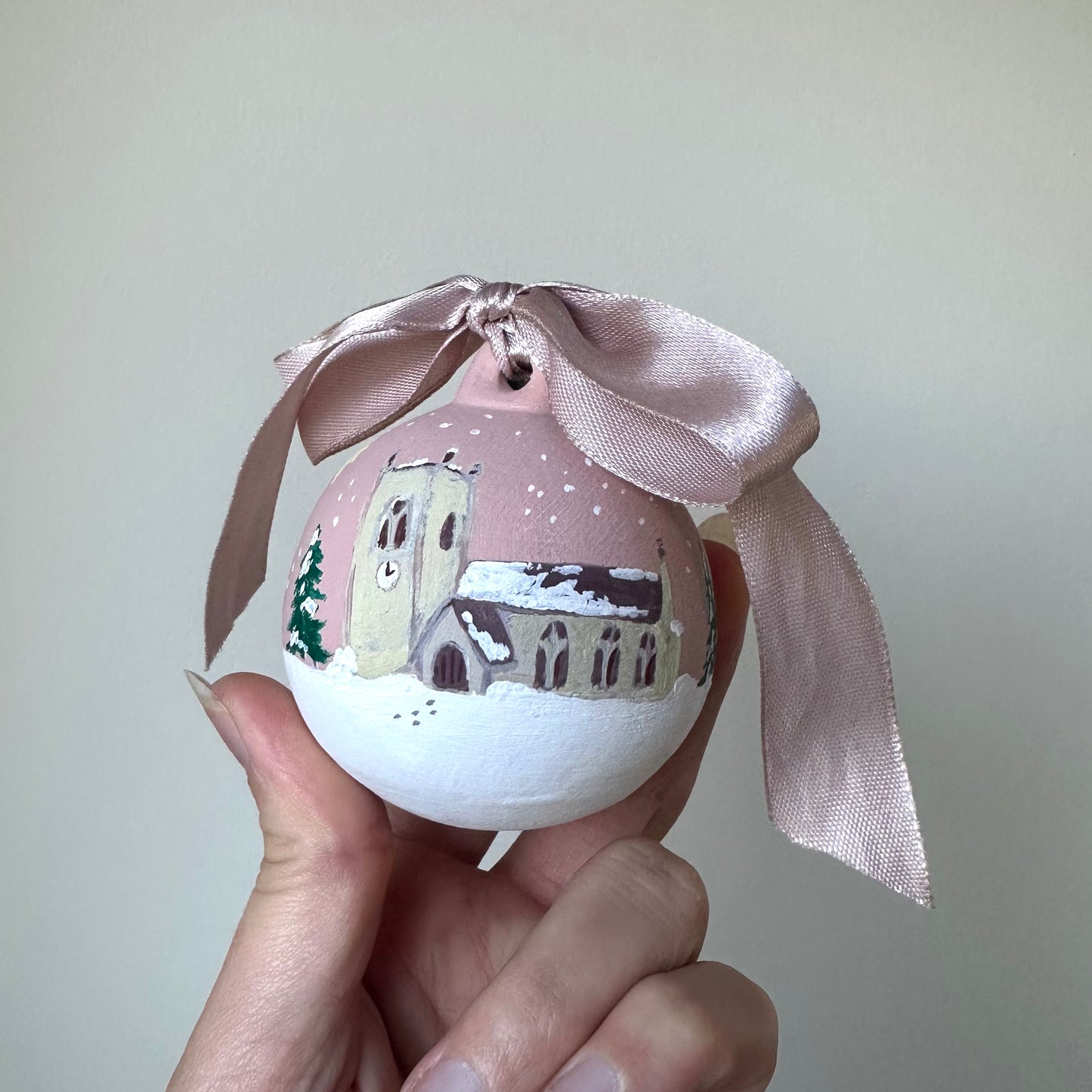 Snowy Church Bauble