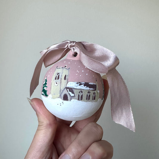 Snowy Church Bauble